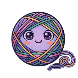 Wefty the yarn ball over a misty woodland